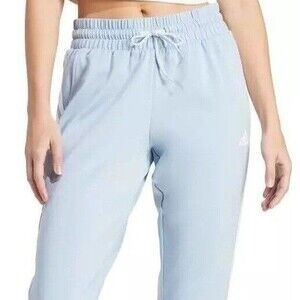 NWT Adidas Ladies' 3 Stripe  Active Jogger Wonblu/White Size Large